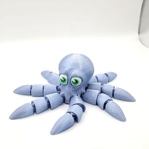 3d Printed Silver Clingy Octopus